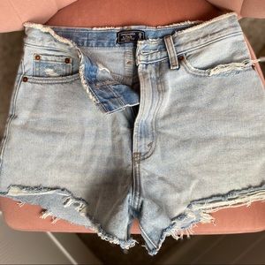 Abercrombie acid wash high rise shorts